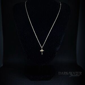 VTG Gothic 925 Gold-Washed Cross Necklace